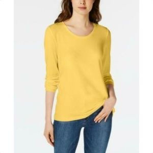 Maison Jules Scoop-Neck Top Yellow Zest S